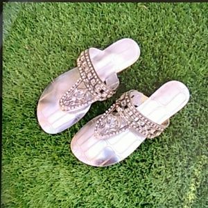 Ladies Silver & Rhinestone Sandals